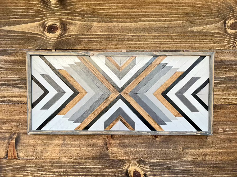 Wood wall art, wood mosaic wall art, 2024 geometric wood wall art, modern rustic wood wall art